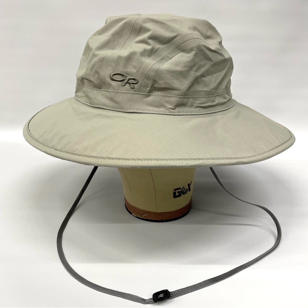 OUTDOOR RESEARCH Hat Large Wide Brim Strap Toggle Tan Khaki Gore-Tex Waterproof
